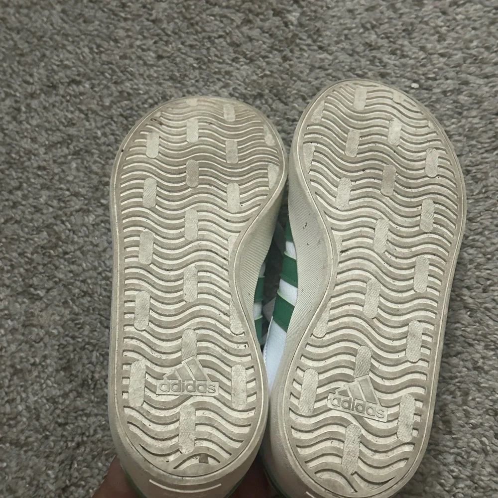 adidas Kids White and Green Low-Top Sneakers